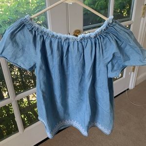 Abercrombie Denim Off The Shoulder Top